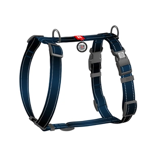 Шлея для собак WAUDOG Nylon Mono H-подібна з QR паспортом, світловідбивна, М чорна (54571) зображення 1