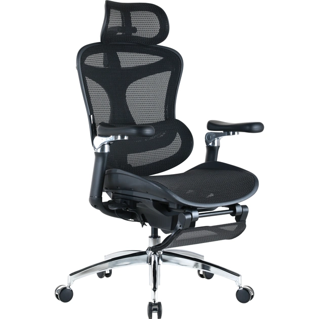 Офісне крісло Sihoo Крісло офісне з підставкою для ніг Sihoo DORO C300 Pro Mesh Black with (DORO-C300-PRO-M101-JT) - зображення 3