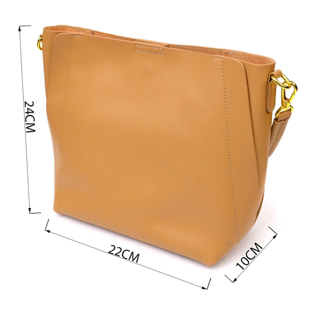 Сумка Vintage Жіноча ділова з натуральної шкіри Пісочна (22110) - зображення 3