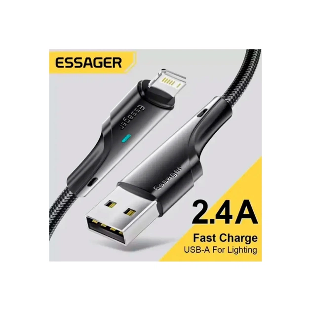 Дата кабель USB 2.0 AM to Lightning 1.0m 2.4A black Essager (EXCL-LS01) - picture 2