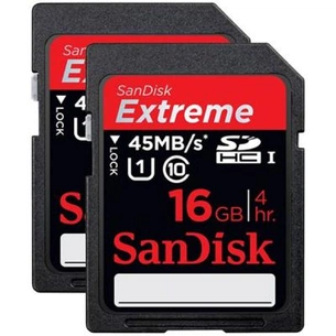 Карта пам'яті SanDisk 16GB SDHC Extreme Twin pack Class 10 UHS (SDSDX2-016G-X46) зображення 1