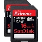 Карта пам'яті SanDisk 16GB SDHC Extreme Twin pack Class 10 UHS (SDSDX2-016G-X46) - зменшене зображення 1