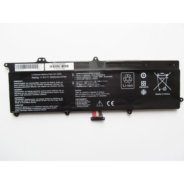 Акумулятор до ноутбука AlSoft Asus X202E C21-X202, 5000mAh (37Wh), 4cell, 7.4V, Li-ion (A47503) - изображение 1