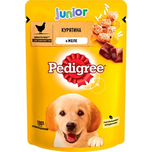 Вологий корм для собак Pedigree Junior Курка з рисом у желе 100 г (5900951017247) зображення 1