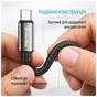 Дата кабель USB 2.0 AM to USB-C 2.0m 3A zinc alloy braided black ColorWay (CW-CBUC099-BK) - зменшене зображення 11