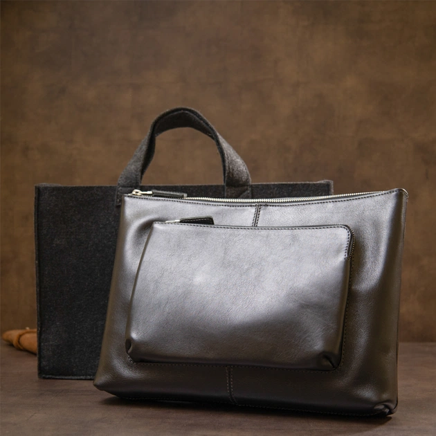 Сумка Grande Pelle Шкіряна чоловіча Чорна (11437) - зображення 12