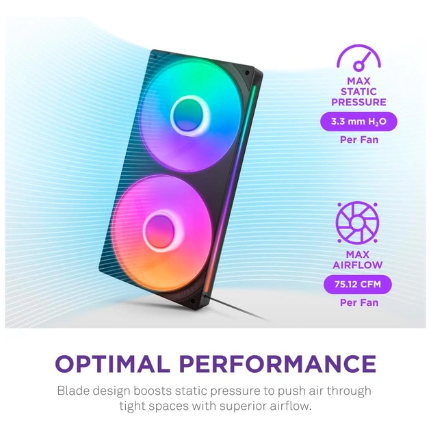 Кулер для корпуса NZXT F240 RGB Core Fan (Single Frame) - Black (RF-U24HF-B1) - изображение 10