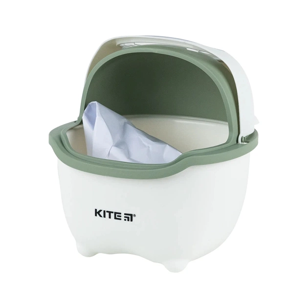 Кошик для паперів Kite Настільний контейнер для сміття, біло-зелений (K24-009-7) - picture 4