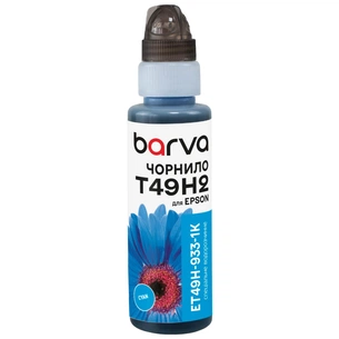 Чорнило Barva Epson T49H 100мл, Water, флакон OneKey, Cyan (ET49H-933-1K) зображення 1
