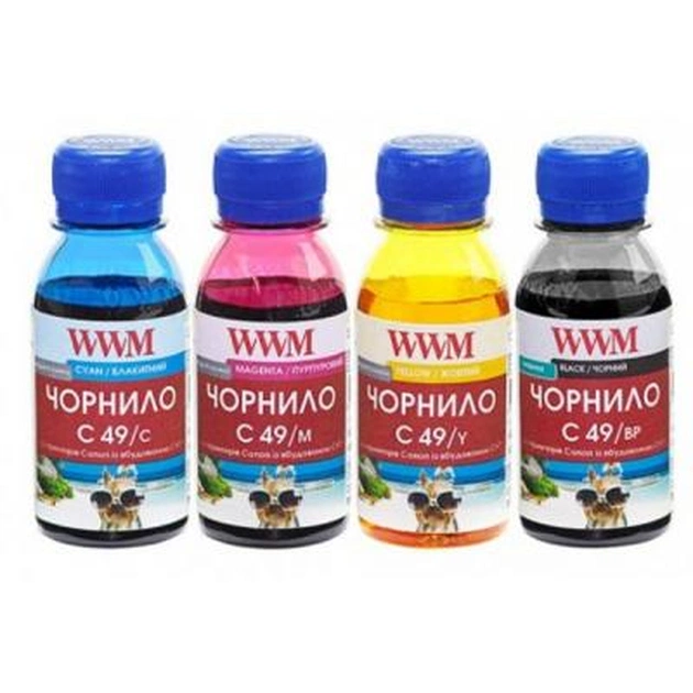 Чернила WWM CANON GI-490 100г*4 (BP/C/M/Y) (C49SET4-2) - изображение 1