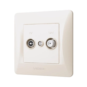 ТВ розетка Videx BINERA TV + SAT кінцева кремова (VF-BNSK2TVSATE-CR) изображение 1