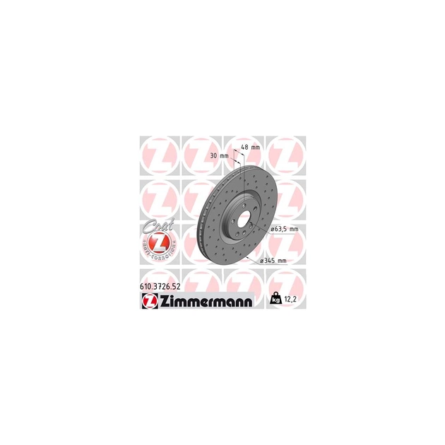 Тормозной диск ZIMMERMANN 610.3726.52 - изображение 1