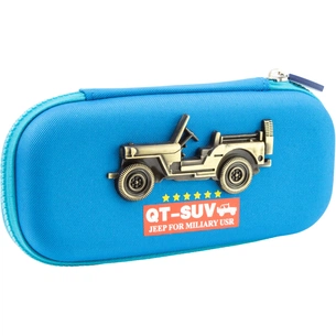 Пенал Cool For School з металевою аплікацією 1 відділення Блакитний (QT-5794-Blue) зображення 1