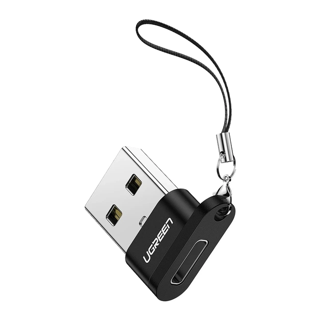 Переходник USB 2.0 AM to USB-C F black Ugreen (50568) - изображение 1