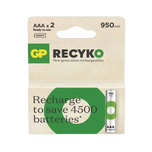 Акумулятор Gp AAA 950mAh ReCyko HR03 1.2V (2 battery pack) (100AAAHCER21-2TLB2 / 4891199212628) зображення 1