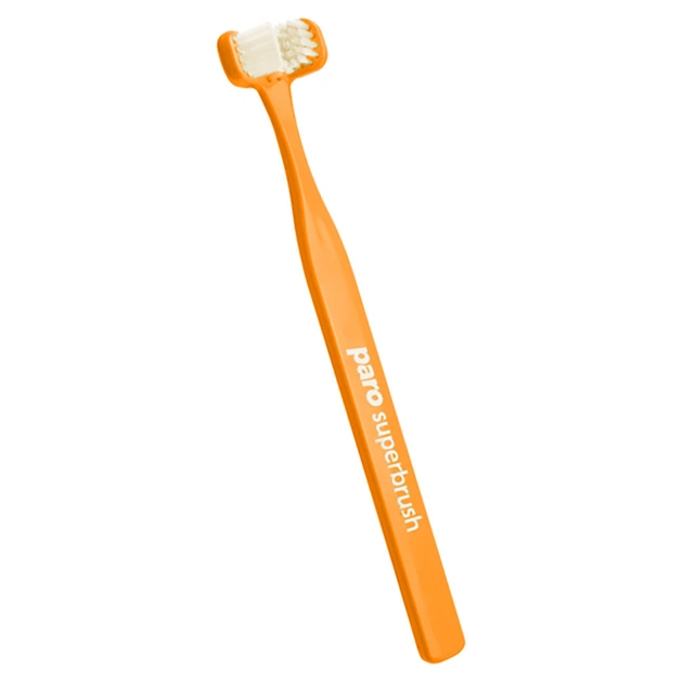Зубная щетка Paro Swiss Superbrush трехсторонняя оранжевая (7610458007242-orange) - изображение 1