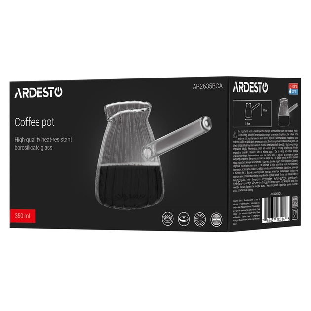 Турка Ardesto Iceberg 350мл, боросилікатне скло, прозорий (AR2635BCA) - picture 4