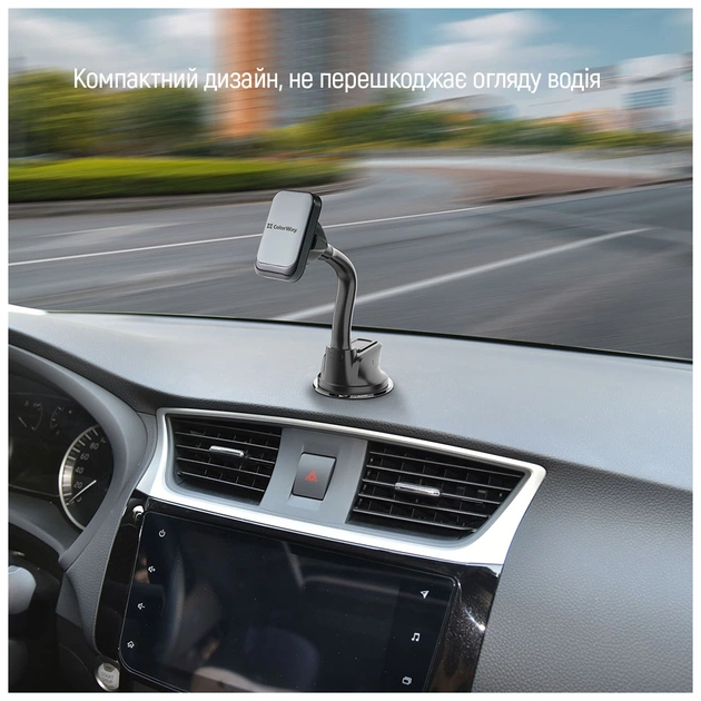 Універсальний автотримач ColorWay Magnetic Dashboard-3 (360° rotation) Gray (CW-CHM17-GR) - picture 11