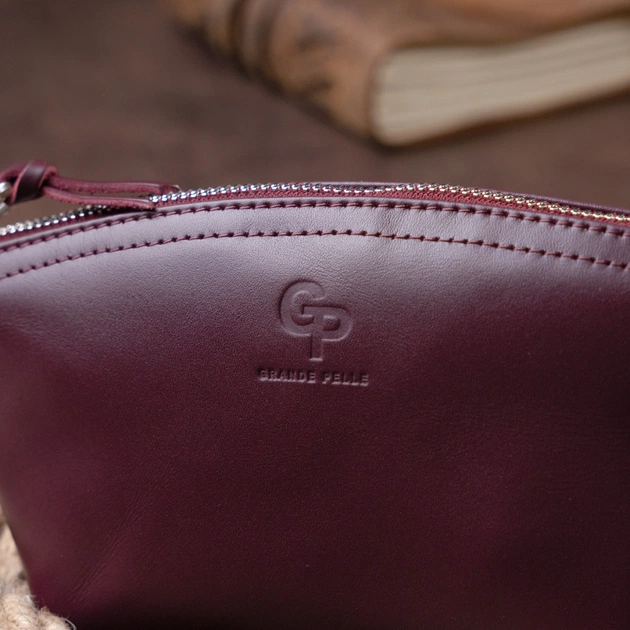 Косметичка Grande Pelle Зі шкіри Сливова (11300) - зображення 10