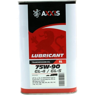 Трансмісійна олива AXXIS 75W-90 GL-4/GL-5 1л (AX-2060) зображення 1
