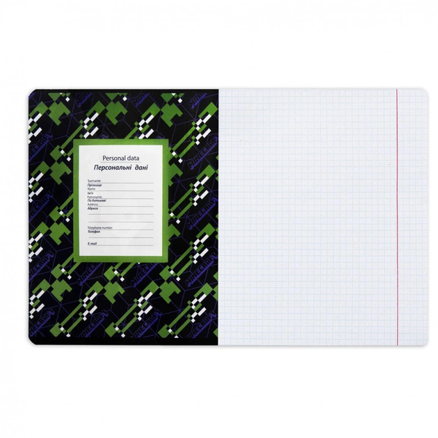 Зошит Yes Minecraft. Black 12 аркушів клітинка (767495) - picture 9