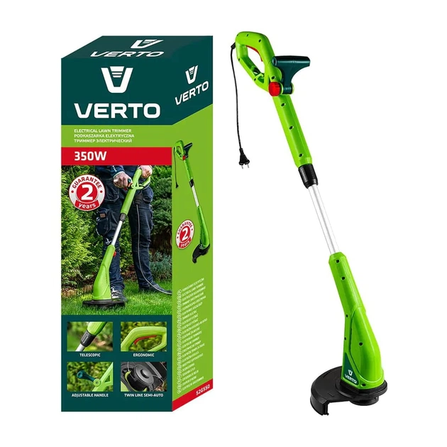 Тример садовий Verto електричний, 350 Вт, 25 см, 93 дБ, телескопічна ручка, 2.2 к (52G550) - picture 8