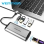 Концентратор Vention USB-C 3-Port, RJ-45, PD, 0.15 m (TGDHB) - уменьшенное изображение 2