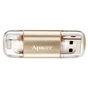 USB флеш накопичувач Apacer 64GB AH190 Gold USB 3.1/Lightning (AP64GAH190C-1) - зменшене зображення 1