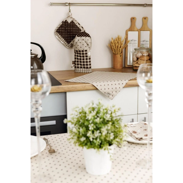 Кухонна прихватка Прованс Рукавичка Печворк коричневий Господиня (031510) - picture 3