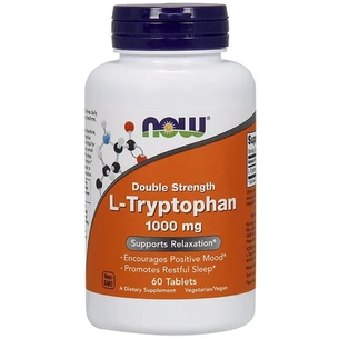 Амінокислота Now Foods L-Триптофан, подвійний концентрації, 1000 мг, L-Tryptophan, (NOW-00169) зображення 1
