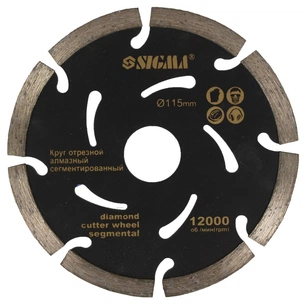Круг відрізний Sigma алмазний по залізобетону "Глибокий різ" 115x2.2x22.2мм (1923021) зображення 1