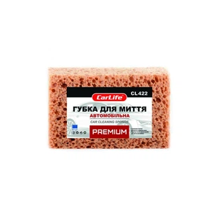 Губка для миття CarLife PREMIUM з великими порами 190x120x70mm, коричнева (CL-422) зображення 1