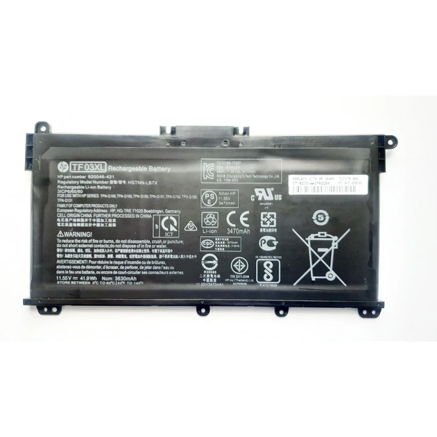 Акумулятор до ноутбука HP Pavilion 15-cd TF03XL, 3630mAh (41.9Wh), 3cell, 11.55V, Li-P (A47660) - зображення 1