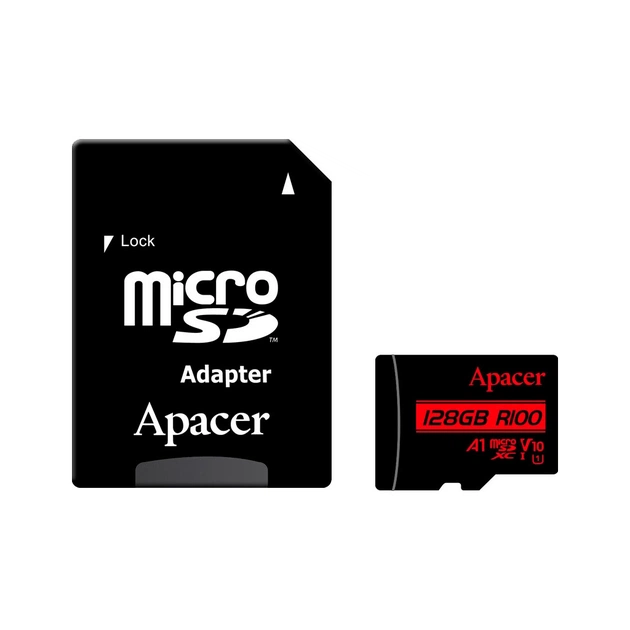 Карта памяти Apacer 128GB microSD class 10 UHS-I V10 A1 (AP128GMCSX10UB-R) - изображение 1