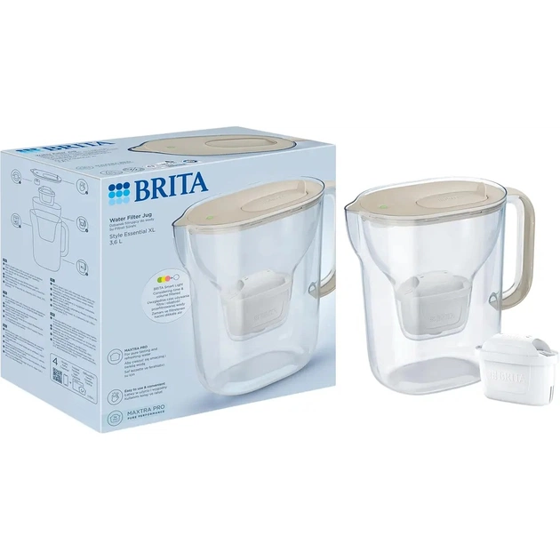 Фільтр-глечик Brita Style Essential XL MXPro 3.6л з картриджем пісочний (1058044) - зображення 12