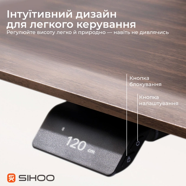 Комп`ютерний стіл Sihoo D07 Walnut/Black (D07B-101/D07J-101-AB) - зображення 5
