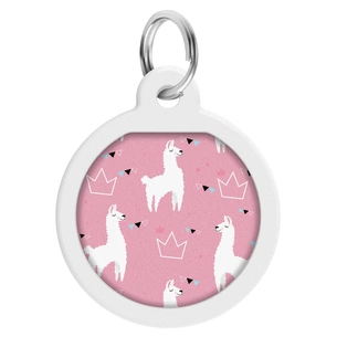 Адресник для тварин WAUDOG Smart ID з QR паспортом "Лами", круг 25 мм (0625-0217) зображення 1