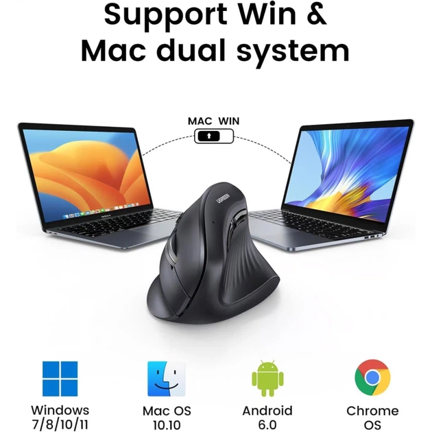 Мишка Ugreen MU008 Vertical Wireless Black (25444) - зображення 8