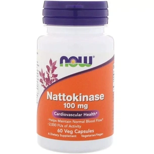 Витаминно-минеральный комплекс Now Foods Наттокиназа, 100 мг, Nattokinase, 60 вегетарианских капсул (NF3140) изображение 1