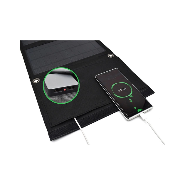 Портативна сонячна панель PowerPlant 14W з контролером 2xUSB-A (PB930555) - picture 4
