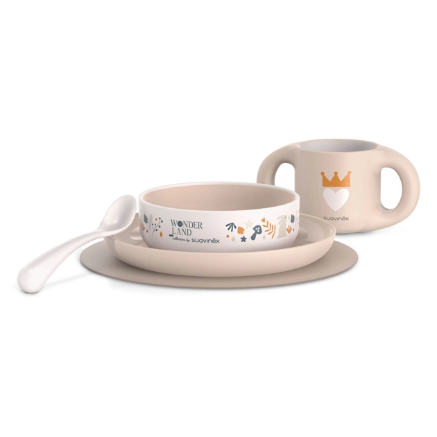Набір дитячого посуду Suavinex Wonderland +6 міс. світло-рожевий (308808) - picture 1