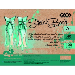 Альбом для малювання ZiBi А5, Скетчбук ART Line 40 аркушів, пружина кремовий блок (ZB.1489) зображення 1