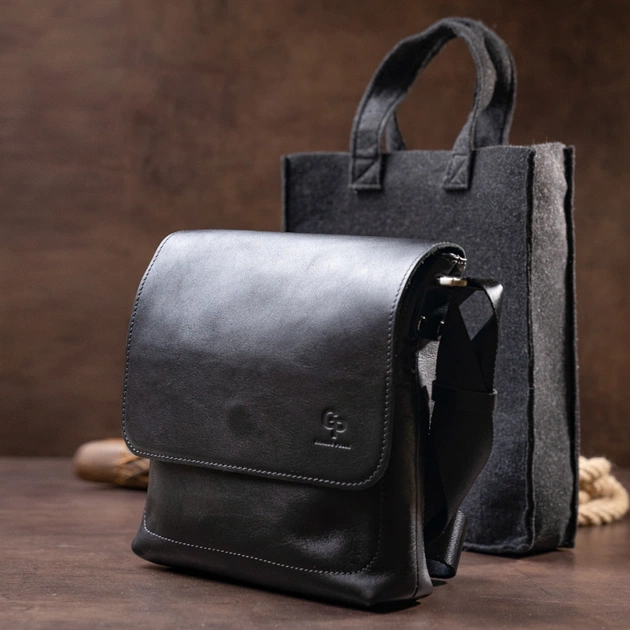 Сумка Grande Pelle У гладкій шкірі Чорна (11333) - зображення 12