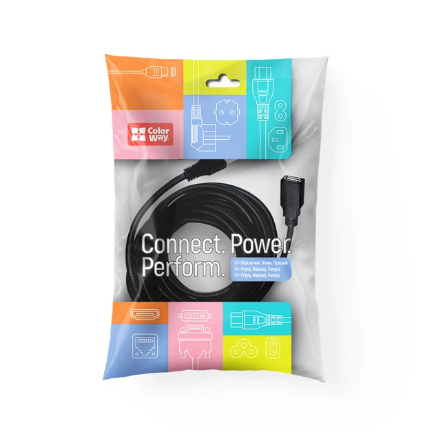 Дата кабель USB 2.0 AM/AF 1.8m black ColorWay (CW-CBUF076-BK) - picture 12