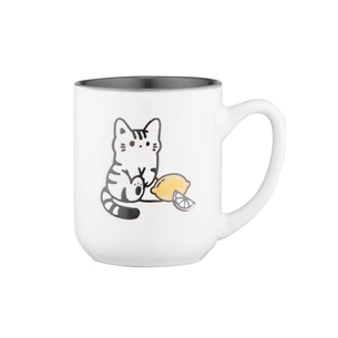 Чашка Ardesto Cat, 380мл, кераміка, біло-сіра (AR3055) зображення 1