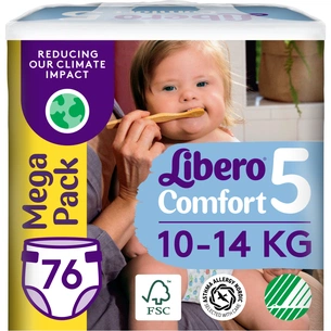 Підгузки Libero Comfort Розмір 5 (10-14 кг) 76 шт (7322541756912) зображення 1