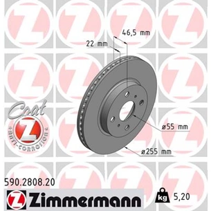 Гальмівний диск ZIMMERMANN 590.2808.20 зображення 1