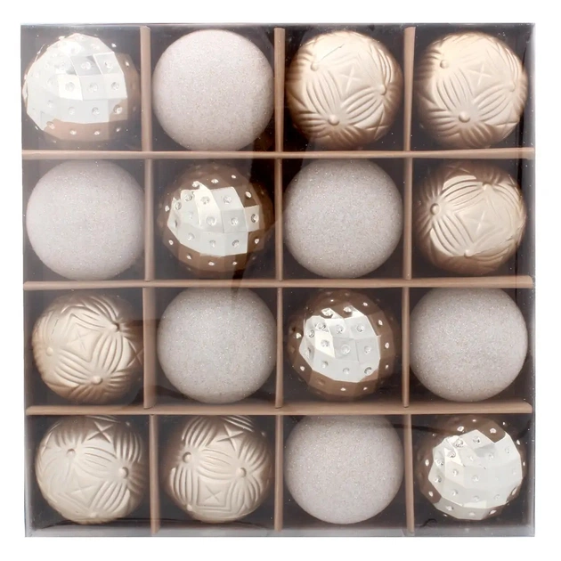 Ялинкова іграшка Chomik пластикові кульки компл. 16 шт, 6см, шампань (5900779853140_1) - picture 5