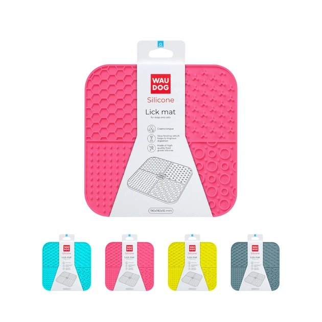 Універсальний посуд для тварин WAUDOG Silicone Килимок для злизування 19х19х1 см рожевий (23527) - picture 1
