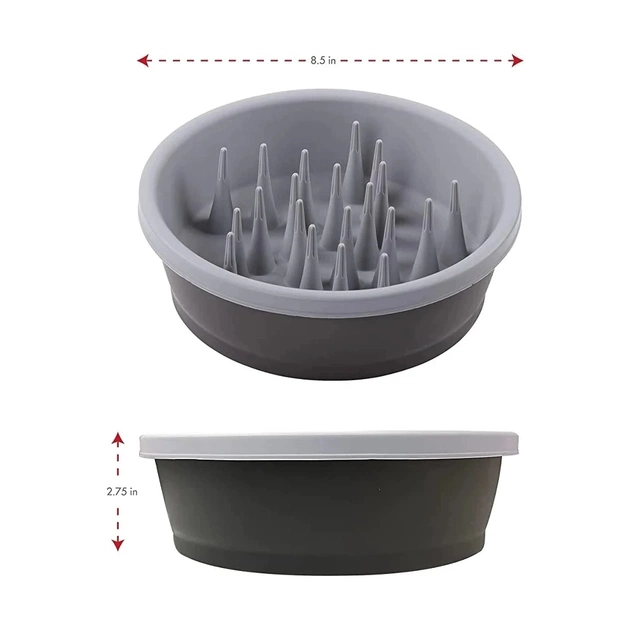 Посуд для собак Dexas Миска для повільного годування 1.44 л світло-сіра (0084297309572) - picture 5